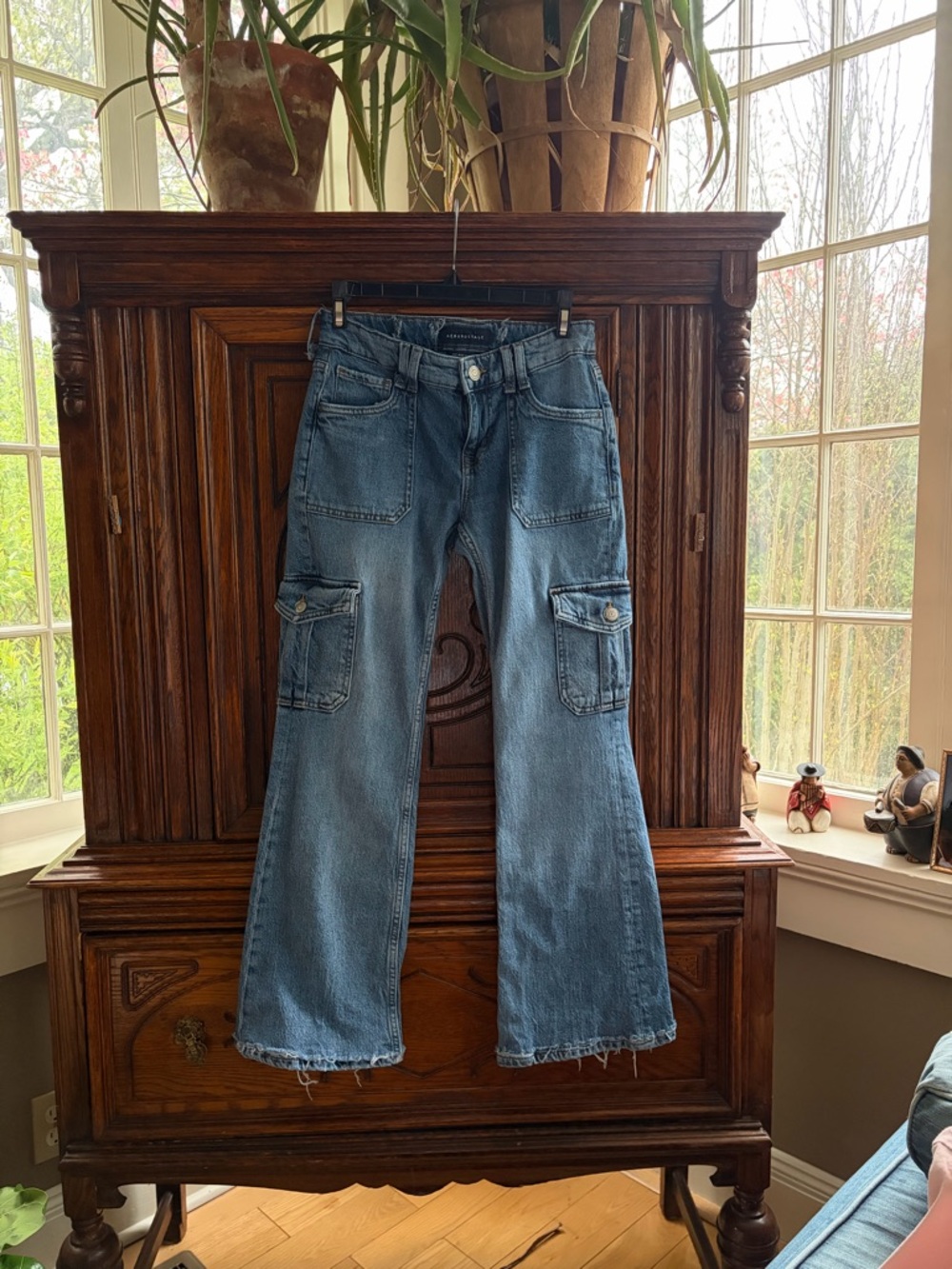 Aeropostale Blue Bootcut Cargo Jeans